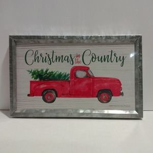 "Christmas in the Country" sign. new. galvanized frame.